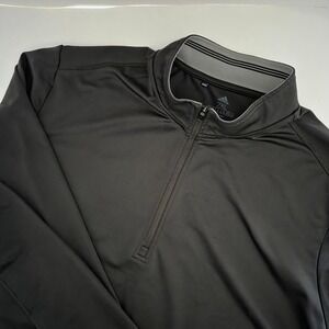 Adidas Men's Black 1/4 Zip Long‎ Sleeve Pullover Sweatshirt Size 2XL